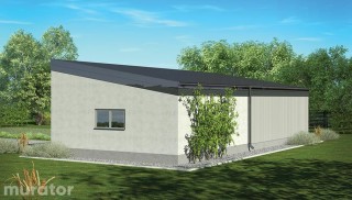 Garaż z wiatą garażową G61