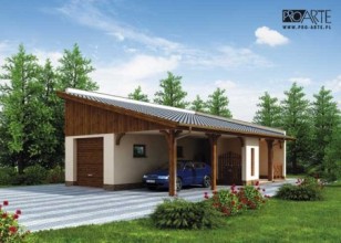 G169 garaż z wiatą i...